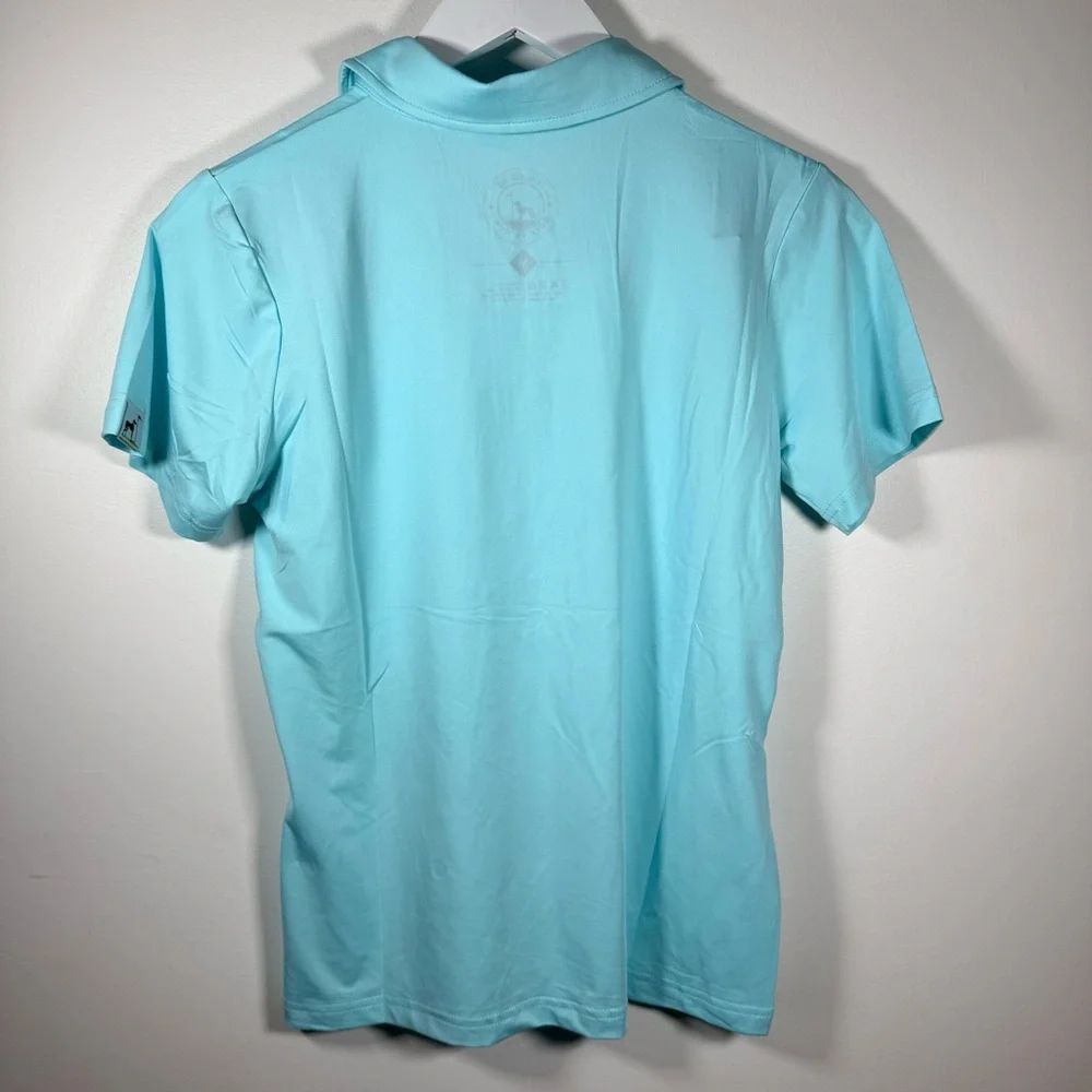 Proud 90 Women’s Solid Aqua Blue Golf Polo Shirt – Size Medium